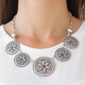 Necklace & earring set written in the star pink stone NEW with TAG